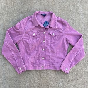 Land’s End purple corduroy button up jacket new with tags